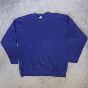 Vintage BVD Sweatshirt Mens 3XL Blue Blank Crewneck Pullover 90s USA Made